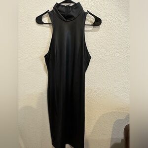 Forever 21 faux leather turtle neck dress